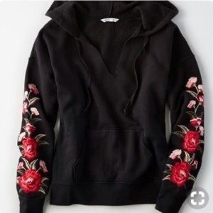 AE Embroidered Floral Hoodie